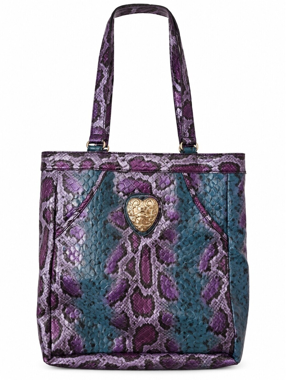 Kathy Van Zeeland Tote Snake Print Large Carry-on Bag Double Strap Y2K
